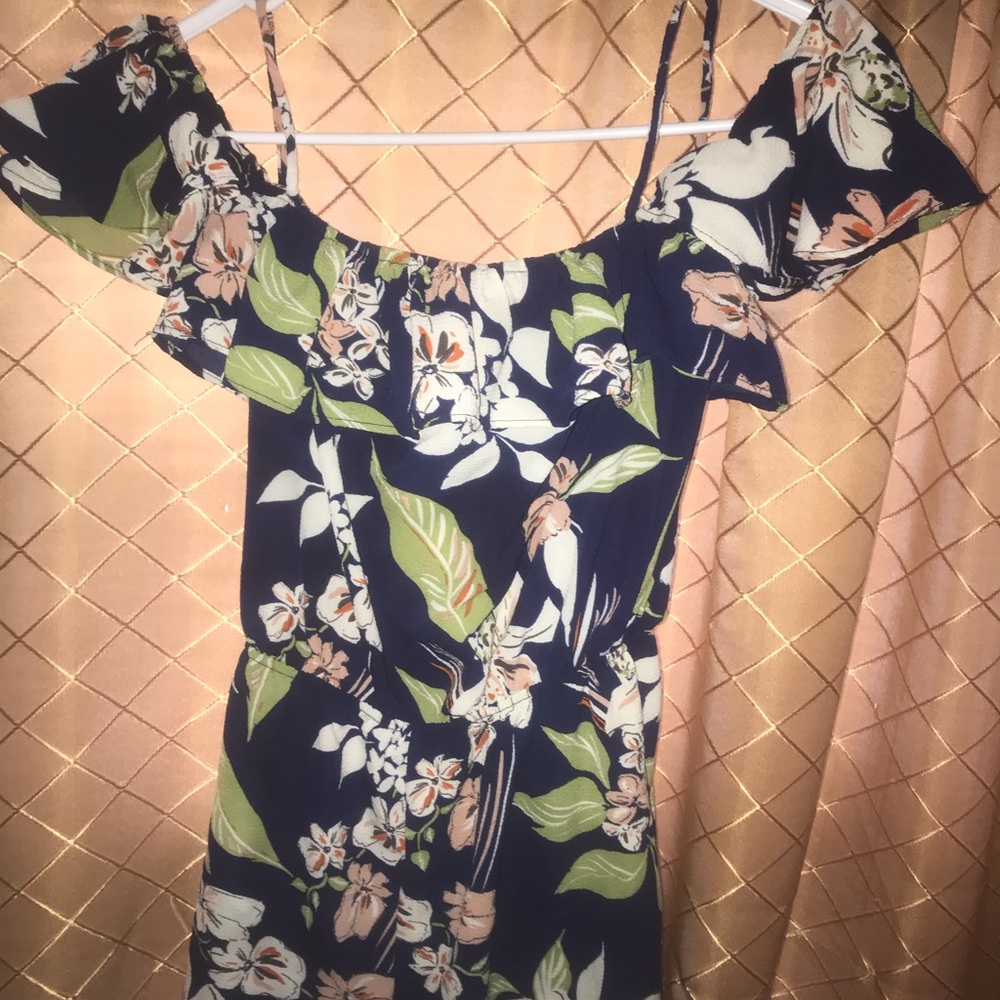 Floral off the shoulder romper